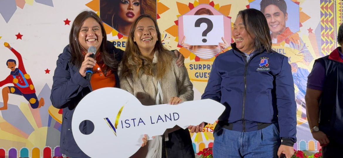 Camille Villar awards the ceremonial key to winner of house and lot in Taiwan